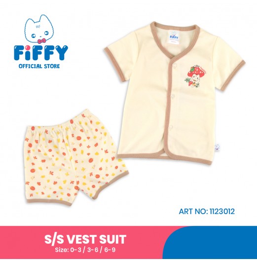 FIFFY LOVE MUSHROOM SHORT SLEEVE VEST SUIT