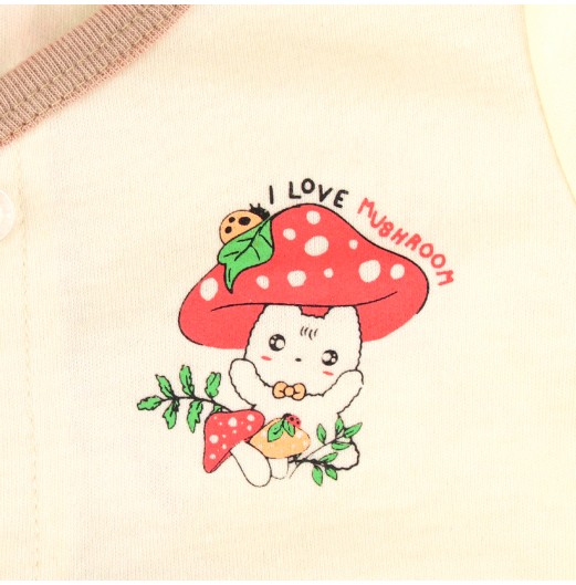 FIFFY LOVE MUSHROOM SHORT SLEEVE VEST SUIT