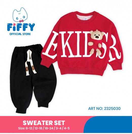 FIFFY KIDS BEAR SWEATER SET