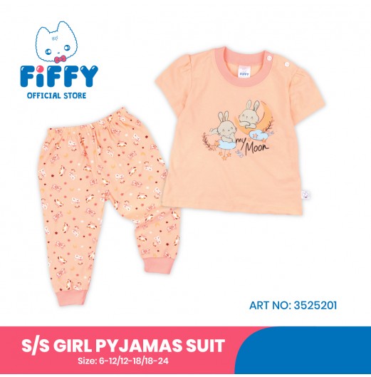 FIFFY BUNNY SHORT SLEEVE GIRL PYJAMAS SUIT