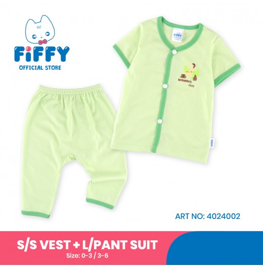 FIFFY WONDERFUL WOODLAND SHORT SLEEVE VEST + LONG PANT SUIT