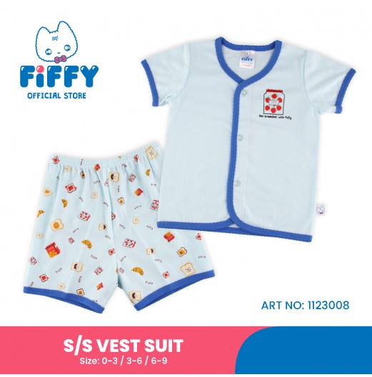 FIFFY GOOD BREAKFAST SHORT SLEEVE VEST SUIT