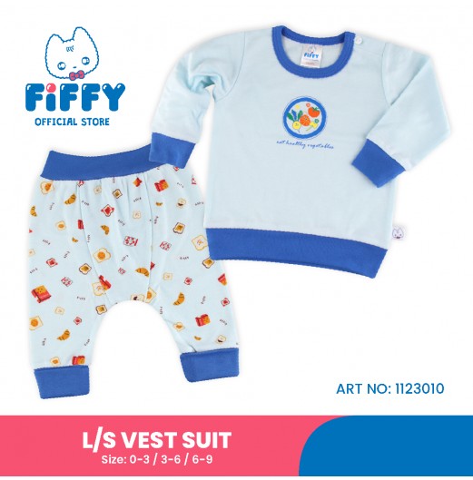 FIFFY EAT HEALTHY LONG SLEEVE VEST SUIT