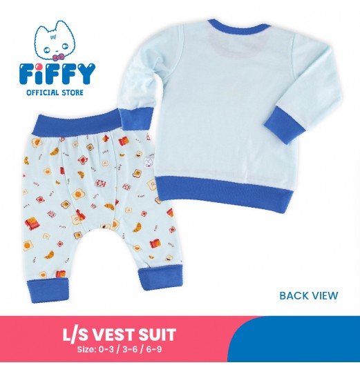 FIFFY EAT HEALTHY LONG SLEEVE VEST SUIT