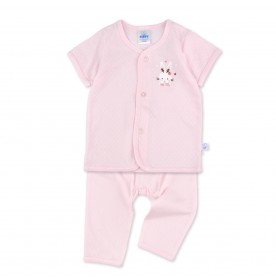 FIFFY STRAWBERRY RABBIT SHORT SLEEVE VEST + LONG PANT SUIT