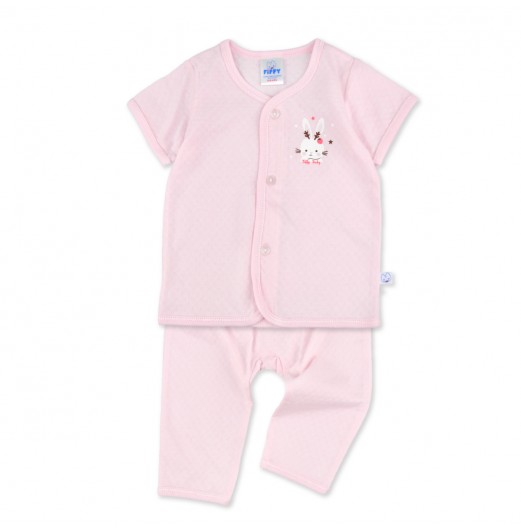 FIFFY STRAWBERRY RABBIT SHORT SLEEVE VEST + LONG PANT SUIT