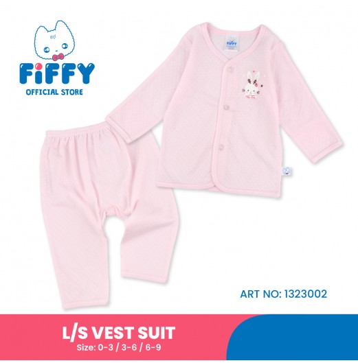 FIFFY STRAWBERRY RABBIT LONG SLEEVE VEST SUIT