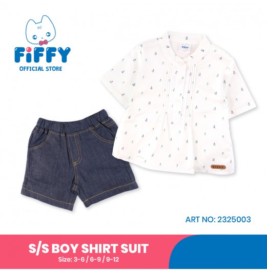 FIFFY SMART BABY SHORT SLEEVE BOY SHIRT SUIT