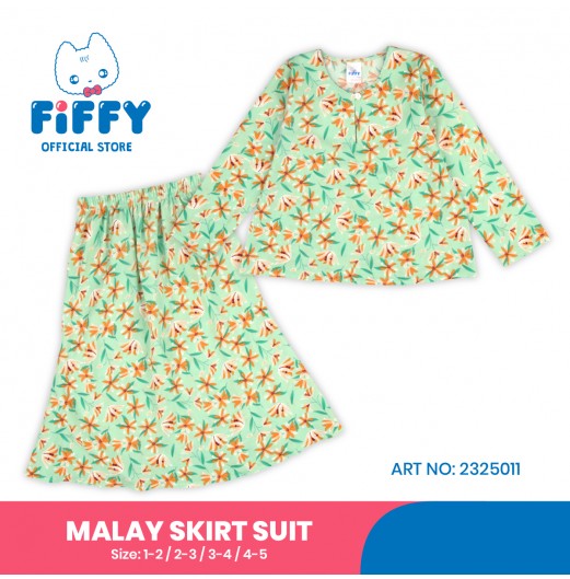 FIFFY FLORAL ELEGANCE MALAY SKIRT SUIT