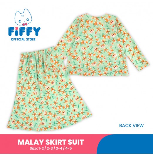 FIFFY FLORAL ELEGANCE MALAY SKIRT SUIT