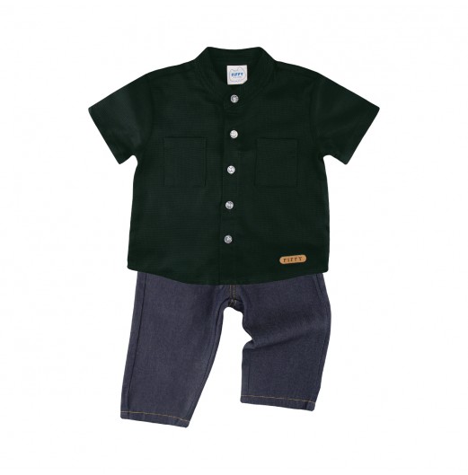 FIFFY MINI GENTLEMAN SHORT SLEEVE BOY SHIRT SUIT