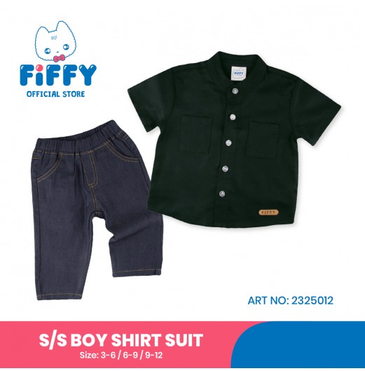 FIFFY MINI GENTLEMAN SHORT SLEEVE BOY SHIRT SUIT