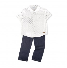 FIFFY SMART CASUAL SHORT SLEEVE BOY SHIRT SUIT