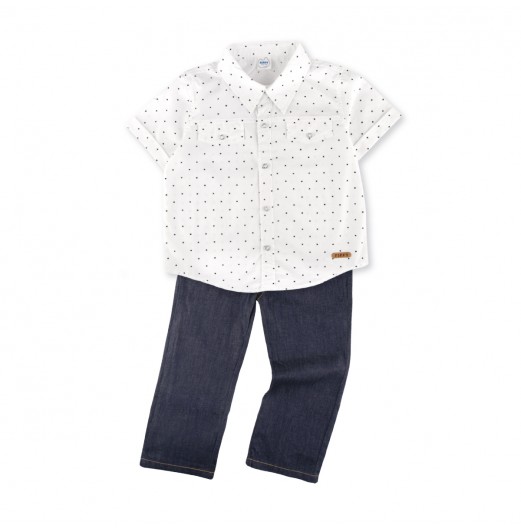 FIFFY SMART CASUAL SHORT SLEEVE BOY SHIRT SUIT