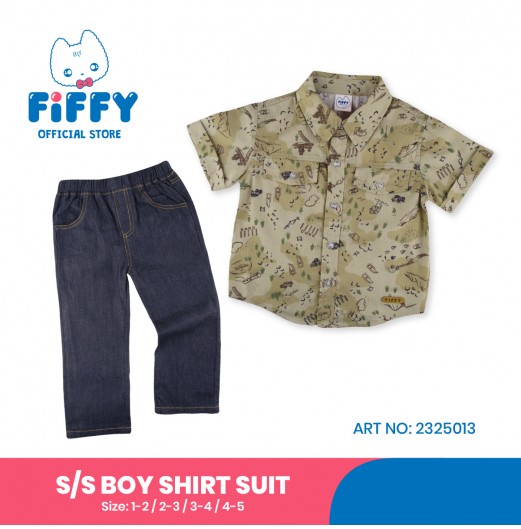 FIFFY SMART CASUAL SHORT SLEEVE BOY SHIRT SUIT