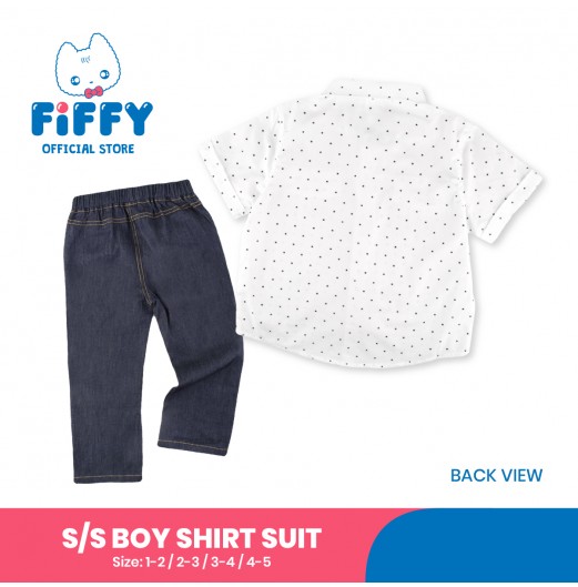 FIFFY SMART CASUAL SHORT SLEEVE BOY SHIRT SUIT