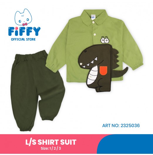 FIFFY DINO EXPLORER LONG SLEEVE SHIRT SUIT