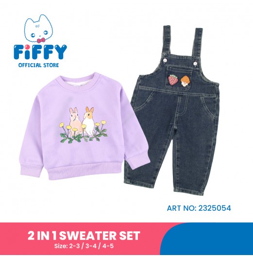 FIFFY FRIENDLY BUNNY 2 IN 1 SWEATER SET