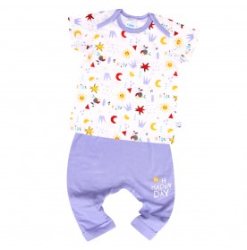 FIFFY HAPPY UNIVERSE SHORT SLEEVE + LONG PANT BOY SUIT