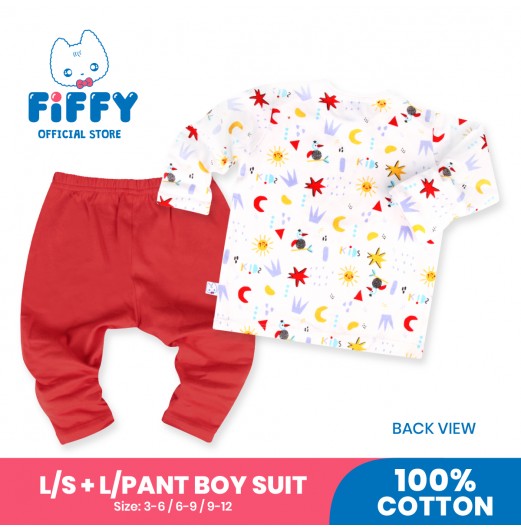 FIFFY TRAVEL PENGUIN LONG SLEEVE + LONG PANT BOY SUIT