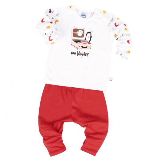 FIFFY TRAVEL PENGUIN LONG SLEEVE + LONG PANT BOY SUIT