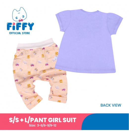 FIFFY HELLO SUMMER SHORT SLEEVE + LONG PANT GIRL SUIT