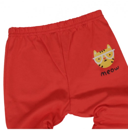 FIFFY GLASSES CAT SHORT SLEEVE + LONG PANT GIRL SUIT