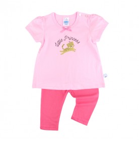 FIFFY LITTLE PRINCESS SHORT SLEEVE + LONG PANT GIRL SUIT