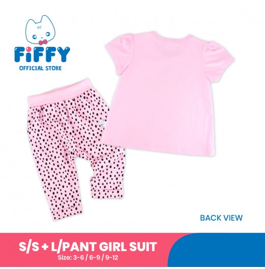 FIFFY LITTLE PRINCESS SHORT SLEEVE + LONG PANT GIRL SUIT