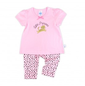 FIFFY LITTLE PRINCESS SHORT SLEEVE + LONG PANT GIRL SUIT