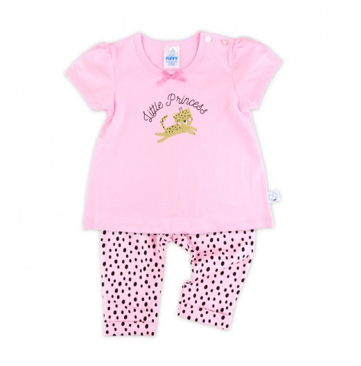 FIFFY LITTLE PRINCESS SHORT SLEEVE + LONG PANT GIRL SUIT