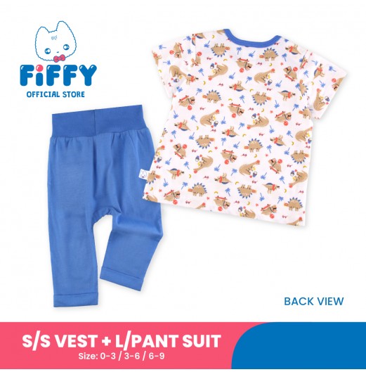 FIFFY JURASSIC PLAYGROUND SHORT SLEEVE + LONG PANT BOY SUIT