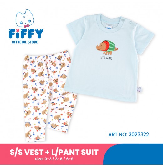 FIFFY LET'S PARTY SHORT SLEEVE + LONG PANT BOY SUIT