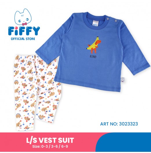 FIFFY BANANASAURUS ROAR LONG SLEEVE + LONG PANT BOY SUIT