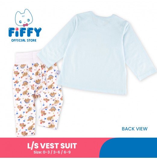 FIFFY DINO BEACH TIME LONG SLEEVE + LONG PANT BOY SUIT