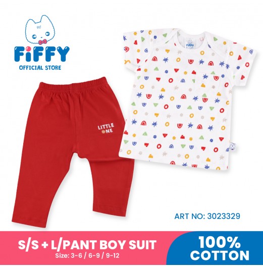 FIFFY LITTLE COSMIC SHORT SLEEVE + LONG PANT BOY SUIT