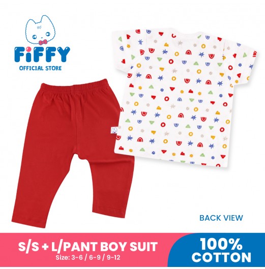 FIFFY LITTLE COSMIC SHORT SLEEVE + LONG PANT BOY SUIT