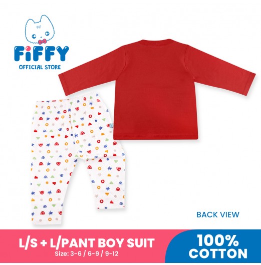 FIFFY HELLO LITTLE ONE LONG SLEEVE + LONG PANT BOY SUIT