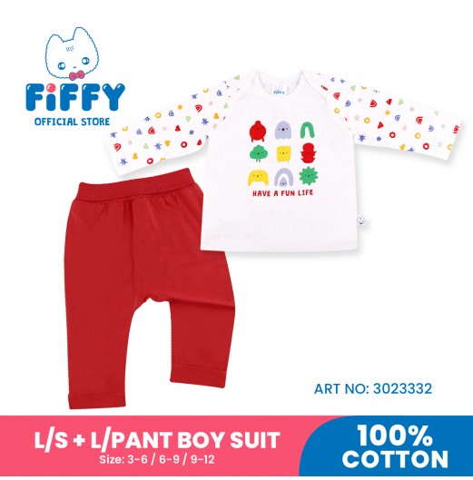 FIFFY HAVE A FUN LIFE LONG SLEEVE + LONG PANT BOY SUIT