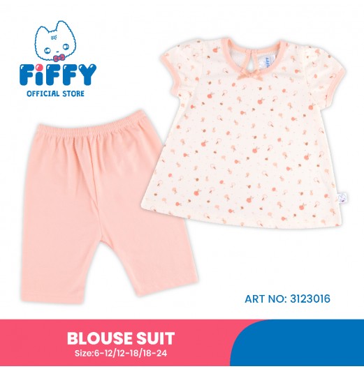 FIFFY PEACH BUNNY BLOUSE SUIT