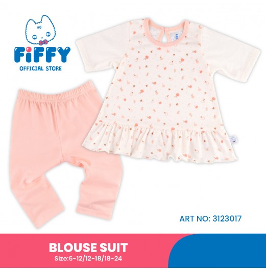 FIFFY PEACH FRUITS BLOUSE SUIT