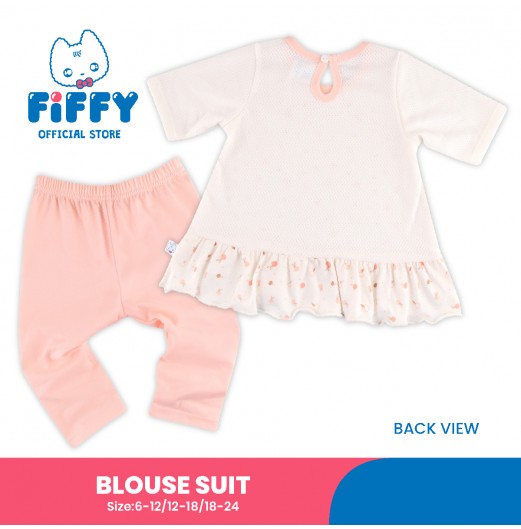 FIFFY PEACH FRUITS BLOUSE SUIT