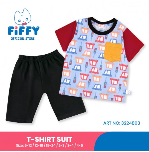 FIFFY COLOURFUL CAR T-SHIRT SUIT