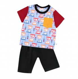 FIFFY COLOURFUL CAR T-SHIRT SUIT