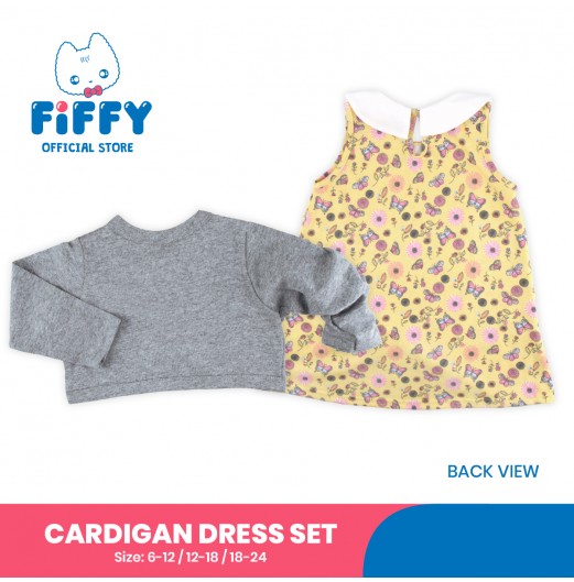 FIFFY BUTTERFLY BLOOM CARDIGAN DRESS SET