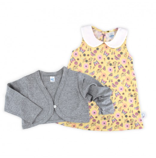 FIFFY BUTTERFLY BLOOM CARDIGAN DRESS SET