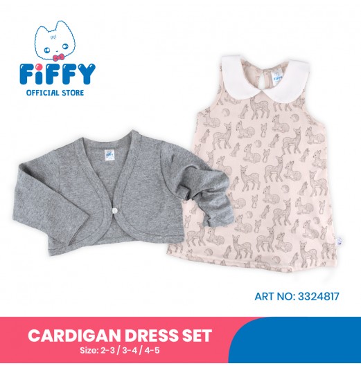 FIFFY FOREST FRIEND CARDIGAN DRESS SET