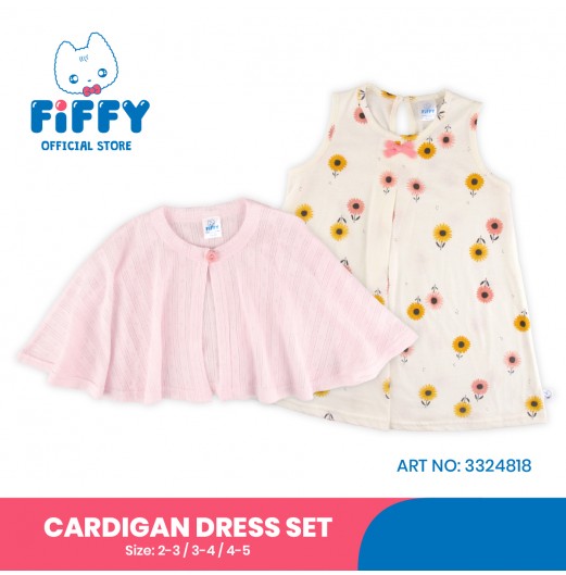 FIFFY SUNSHINE BLOOM CARDIGAN DRESS SET