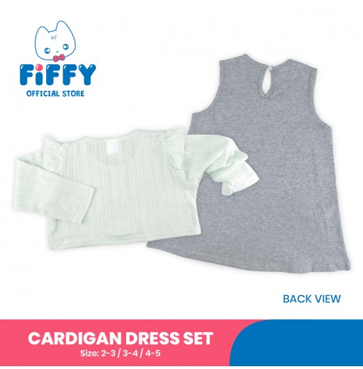 FIFFY GRACEFUL CHARM CARDIGAN DRESS SET