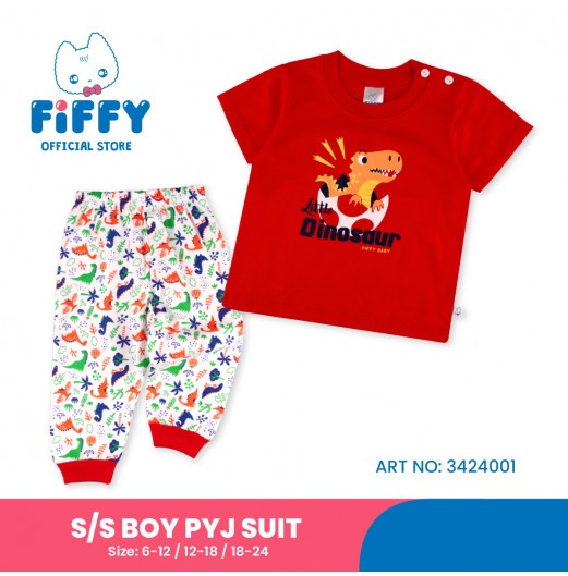 FIFFY LITTLE DINOSAUR SHORT SLEEVE BOY PYJAMAS SUIT